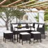 Set canapele grădină forma L cu perne 5 piese negru poliratan GartenMobel Dekor