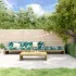 Set mobilier de grădină cu perne, 4 piese, alb, lemn masiv GartenMobel Dekor