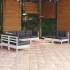Set mobilier grădină cu perne crem, 7 piese, lemn masiv de pin GartenMobel Dekor