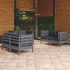 Set mobilier grădină cu perne gri, 6 piese, lemn de pin GartenMobel Dekor