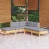 Set mobilier grădină cu perne crem, 5 piese, lemn de pin GartenMobel Dekor