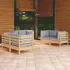 Set mobilier grădină cu perne gri, 6 piese, lemn de pin GartenMobel Dekor