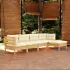Set mobilier grădină cu perne crem, 5 piese, lemn de pin GartenMobel Dekor