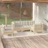 Set mobilier grădină cu perne, 5 piese, alb, lemn de pin GartenMobel Dekor