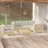 Set mobilier de grădină cu perne, 6 piese, alb, lemn de pin GartenMobel Dekor