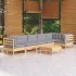 Set mobilier de grădină cu perne, 7 piese, alb, lemn de pin GartenMobel Dekor