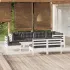 Set mobilier de grădină cu perne gri, 8 piese, lemn masiv pin GartenMobel Dekor