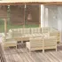Set mobilier de grădină cu perne gri, 8 piese, lemn masiv pin GartenMobel Dekor