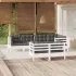 Set mobilier grădină cu perne gri, 7 piese, lemn masiv de pin GartenMobel Dekor