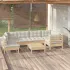 Set mobilier de grădină cu perne, 7 piese, alb, lemn de pin GartenMobel Dekor