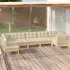 Set mobilier grădină cu perne gri, 7 piese, lemn masiv de pin GartenMobel Dekor