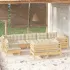 Set mobilier de grădină cu perne, 9 piese, alb, lemn masiv pin GartenMobel Dekor