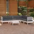 Set mobilier grădină cu perne gri, 7 piese, lemn masiv de pin GartenMobel Dekor