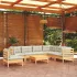 Set mobilier de grădină cu perne, 8 piese, alb, lemn masiv pin GartenMobel Dekor
