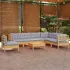 Set mobilier de grădină cu perne, 8 piese, alb, lemn masiv pin GartenMobel Dekor