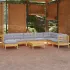 Set mobilier de grădină cu perne gri, 9 piese, lemn masiv pin GartenMobel Dekor