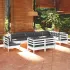 Set mobilier grădină cu perne crem, 10 piese, lemn masiv de pin GartenMobel Dekor