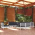 Set mobilier grădină cu perne, 10 piese, gri, lemn masiv pin GartenMobel Dekor