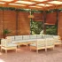 Set mobilier grădină cu perne, 10 piese, gri, lemn masiv pin GartenMobel Dekor
