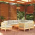 Set mobilier grădină cu perne, 10 piese, gri, lemn masiv pin GartenMobel Dekor