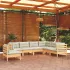 Set mobilier grădină cu perne, 7 piese, alb, lemn masiv de pin GartenMobel Dekor
