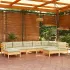 Set mobilier de grădină cu perne, 9 piese, alb, lemn masiv pin GartenMobel Dekor
