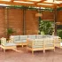 Set mobilier de grădină cu perne gri, 9 piese, lemn masiv pin GartenMobel Dekor