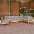 Set mobilier grădină cu perne, 7 piese, alb, lemn masiv de pin GartenMobel Dekor