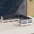Set mobilier de grădină cu perne gri, 8 piese, lemn masiv pin GartenMobel Dekor