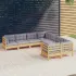 Set mobilier de grădină cu perne, 8 piese, alb, lemn masiv pin GartenMobel Dekor