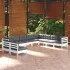 Set mobilier grădină cu perne, 10 piese, alb, lemn masiv pin GartenMobel Dekor