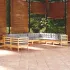 Set mobilier grădină cu perne crem, 10 piese, lemn masiv de pin GartenMobel Dekor