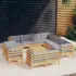 Set mobilier grădină cu perne, 12 piese, gri, lemn masiv pin GartenMobel Dekor