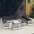 Set mobilier grădină cu perne crem, 13 piese, lemn masiv de pin GartenMobel Dekor