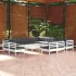Set mobilier grădină cu perne, 14 piese, gri, lemn masiv pin GartenMobel Dekor