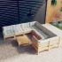 Set mobilier grădină cu perne, 9 piese, crem, lemn de pin GartenMobel Dekor
