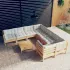 Set mobilier de grădină cu perne, 9 piese, alb, lemn de pin GartenMobel Dekor