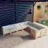 Set mobilier de grădină cu perne, 9 piese, alb, lemn de pin GartenMobel Dekor