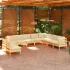 Set mobilier grădină cu perne, 10 piese, alb, lemn masiv pin GartenMobel Dekor