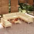 Set mobilier grădină cu perne, 10 piese, alb, lemn masiv pin GartenMobel Dekor