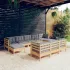 Set mobilier grădină cu perne, 10 piese, gri, lemn masiv pin GartenMobel Dekor