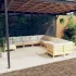 Set de șezlonguri de grădină cu perne 11 piese alb lemn de pin GartenMobel Dekor