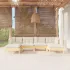 Set mobilier de grădină cu perne, 6 piese, alb, lemn de pin GartenMobel Dekor