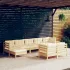 Set mobilier grădină cu perne, 9 piese, alb, lemn masiv pin GartenMobel Dekor