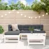Set mobilier relaxare de grădină 5 piese alb lemn masiv de pin GartenMobel Dekor