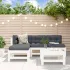 Set mobilier relaxare de grădină 5 piese alb lemn masiv de pin GartenMobel Dekor