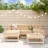Set mobilier relaxare de grădină 5 piese alb lemn masiv de pin GartenMobel Dekor