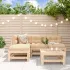 Set mobilier relaxare de grădină 5 piese alb lemn masiv de pin GartenMobel Dekor