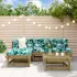 Set mobilier relaxare de grădină 5 piese alb lemn masiv de pin GartenMobel Dekor