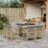 Set mobilier grădină cu perne, 9 piese, gri deschis, poliratan GartenMobel Dekor
